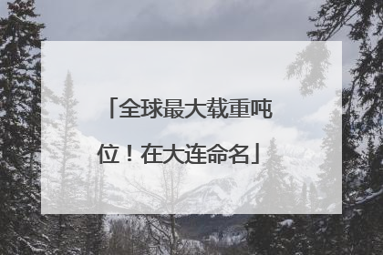 全球最大载重吨位！在大连命名