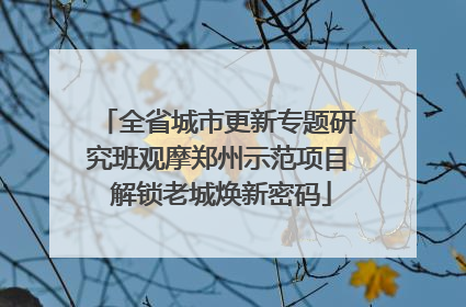 全省城市更新专题研究班观摩郑州示范项目 解锁老城焕新密码