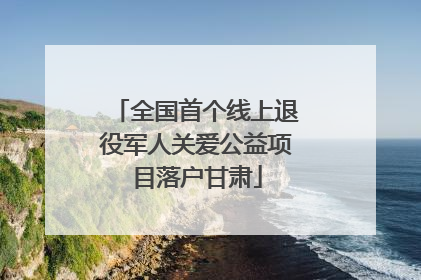 全国首个线上退役军人关爱公益项目落户甘肃