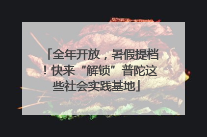全年开放，暑假提档！快来“解锁”普陀这些社会实践基地