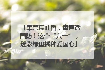 军营粽叶香，童声话国防！这个“六一”，迷彩绿里播种爱国心