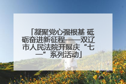 凝聚党心强根基 砥砺奋进新征程——双辽市人民法院开展庆“七一”系列活动