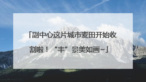 副中心这片城市麦田开始收割啦！“丰”景美如画~