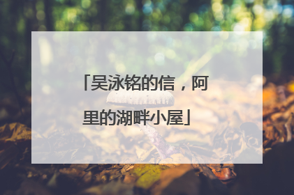 吴泳铭的信，阿里的湖畔小屋