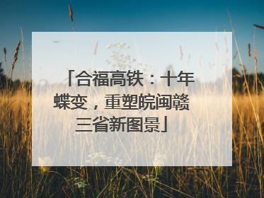 合福高铁：十年蝶变，重塑皖闽赣三省新图景