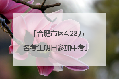 合肥市区4.28万名考生明日参加中考