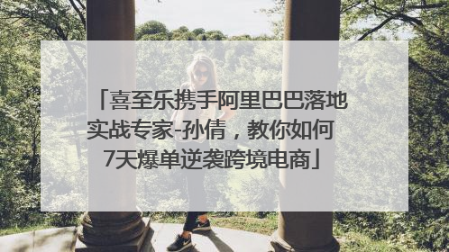 喜至乐携手阿里巴巴落地实战专家-孙倩，教你如何7天爆单逆袭跨境电商