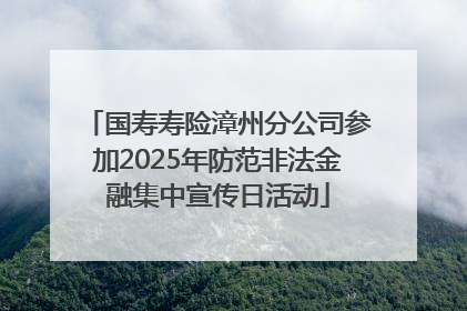 国寿寿险漳州分公司参加2025年防范非法金融集中宣传日活动