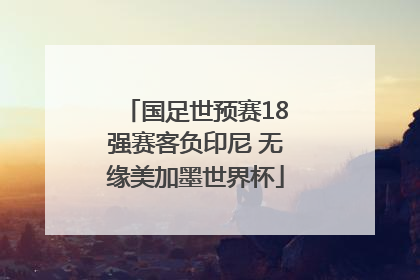 国足世预赛18强赛客负印尼 无缘美加墨世界杯