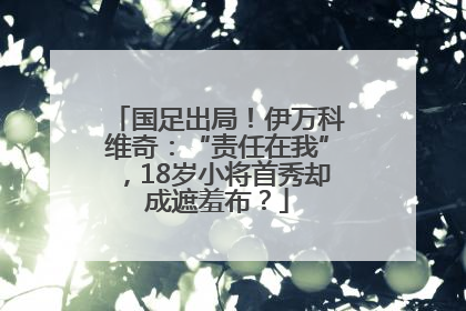 国足出局！伊万科维奇：“责任在我”，18岁小将首秀却成遮羞布？