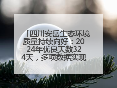 四川安岳生态环境质量持续向好：2024年优良天数324天，多项数据实现100%