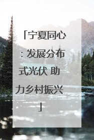 宁夏同心：发展分布式光伏 助力乡村振兴