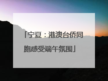 宁夏：港澳台侨同胞感受端午氛围
