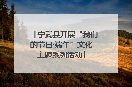 宁武县开展“我们的节日·端午”文化主题系列活动