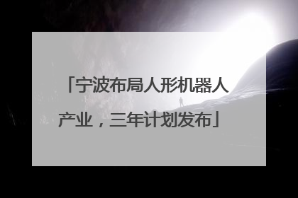宁波布局人形机器人产业，三年计划发布