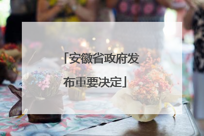 安徽省政府发布重要决定