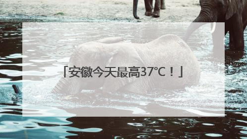 安徽今天最高37℃！
