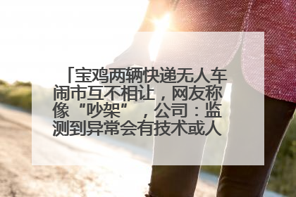 宝鸡两辆快递无人车闹市互不相让，网友称像“吵架”，公司：监测到异常会有技术或人为干预处置
