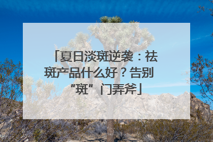 夏日淡斑逆袭：祛斑产品什么好？告别“斑”门弄斧