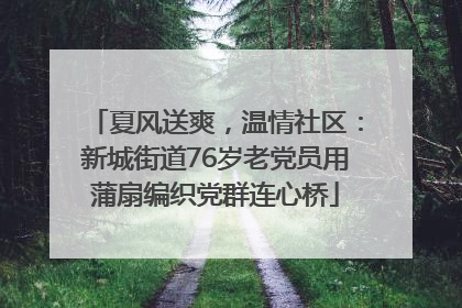 夏风送爽，温情社区：新城街道76岁老党员用蒲扇编织党群连心桥