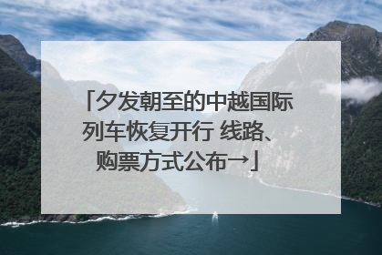 夕发朝至的中越国际列车恢复开行 线路、购票方式公布→