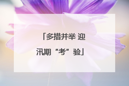 多措并举 迎汛期“考”验