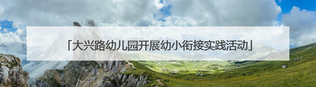 大兴路幼儿园开展幼小衔接实践活动