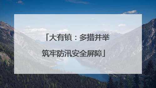 大有镇：多措并举筑牢防汛安全屏障
