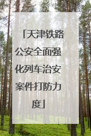 天津铁路公安全面强化列车治安案件打防力度