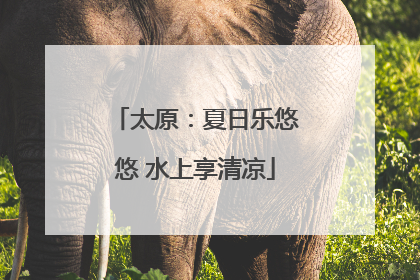 太原：夏日乐悠悠 水上享清凉