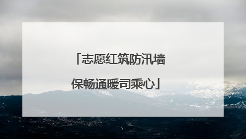 志愿红筑防汛墙 保畅通暖司乘心