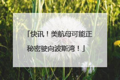 快讯！美航母可能正秘密驶向波斯湾！