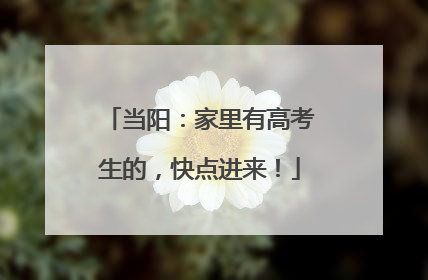 当阳：家里有高考生的，快点进来！