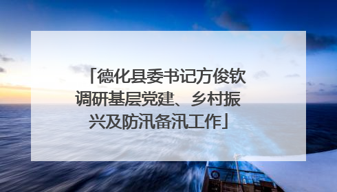 德化县委书记方俊钦调研基层党建、乡村振兴及防汛备汛工作