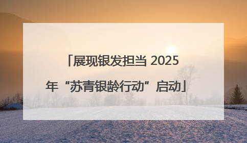 展现银发担当 2025年“苏青银龄行动”启动