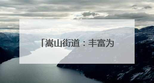 嵩山街道：丰富为民服务场景 打造“家门口”品质生活