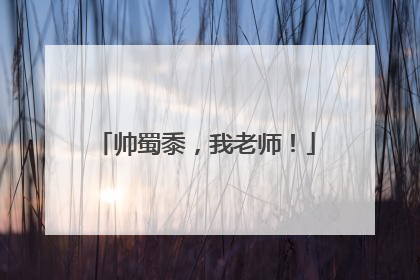 帅蜀黍，我老师！