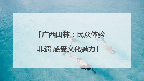 广西田林：民众体验非遗 感受文化魅力
