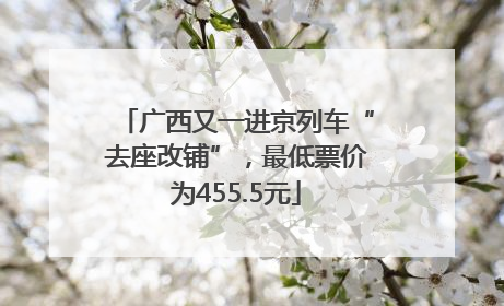 广西又一进京列车“去座改铺”，最低票价为455.5元