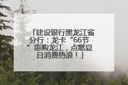 建设银行黑龙江省分行：龙卡“66节”惠购龙江，点燃夏日消费热浪！