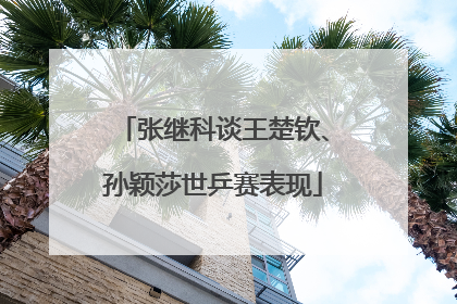 张继科谈王楚钦、孙颖莎世乒赛表现