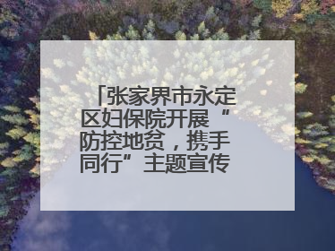张家界市永定区妇保院开展“防控地贫，携手同行”主题宣传及义诊活动