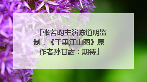 张若昀主演陈道明监制，《千里江山图》原作者孙甘露：期待