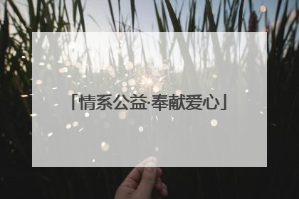 情系公益·奉献爱心