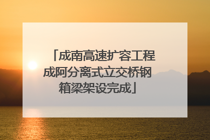 成南高速扩容工程成阿分离式立交桥钢箱梁架设完成