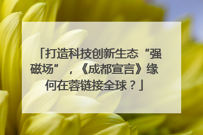 打造科技创新生态“强磁场”，《成都宣言》缘何在蓉链接全球？