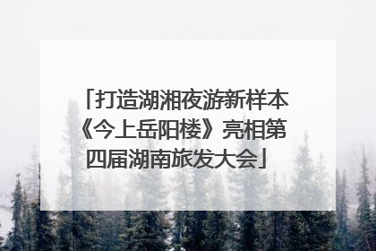 打造湖湘夜游新样本《今上岳阳楼》亮相第四届湖南旅发大会