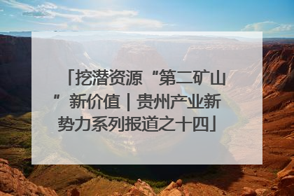 挖潜资源“第二矿山”新价值｜贵州产业新势力系列报道之十四
