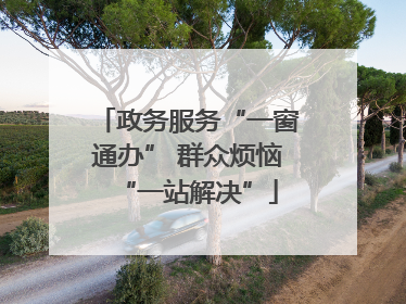 政务服务“一窗通办” 群众烦恼“一站解决”