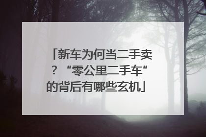 新车为何当二手卖？“零公里二手车”的背后有哪些玄机